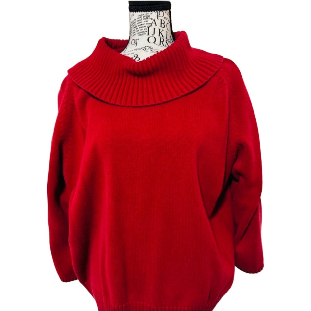 Elegant Red Women’s Sweater – Soft Classic 3/4 Knit